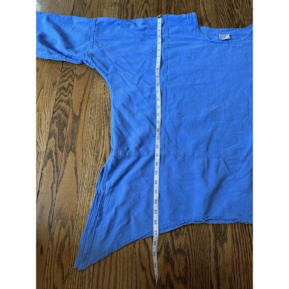 Sea Breeze 100% Cotton Drapey Top Swim Cover Up Blue Size Large Beach Tunic EUC - Picture 7 of 7